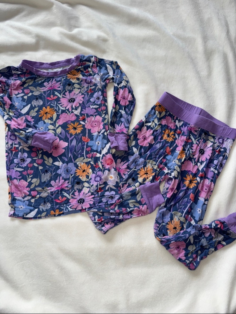 Little Sleepies Dust Blooms Purple Floral Long-Sleeve Pajama Set 18/24 months